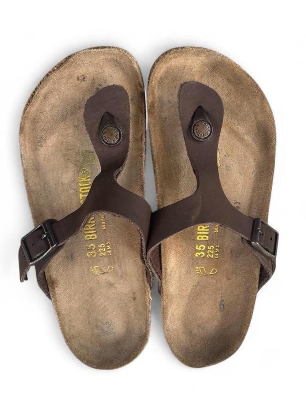 Birkenstock Gizeh Brown Mocha Birko-Flor Thong Sandals EU 35 Womens 4-4.5